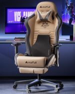 AutoFull C3 Gaming Chair, Racing Style Gaming Chair with Ergonomic Lumbar Support,Adjustable High Back PU Leather PC Chair with Footrest,Brown - Image 4