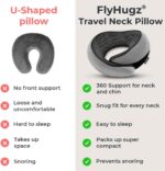 FlyHugz® Neck Travel Pillow | Memory Foam Neck Pillow for Comfort on Airplane | Compact and Ergonomic Design for Travel, Car Rides, and Home Use | Ideal for Adults and Kids - Image 4