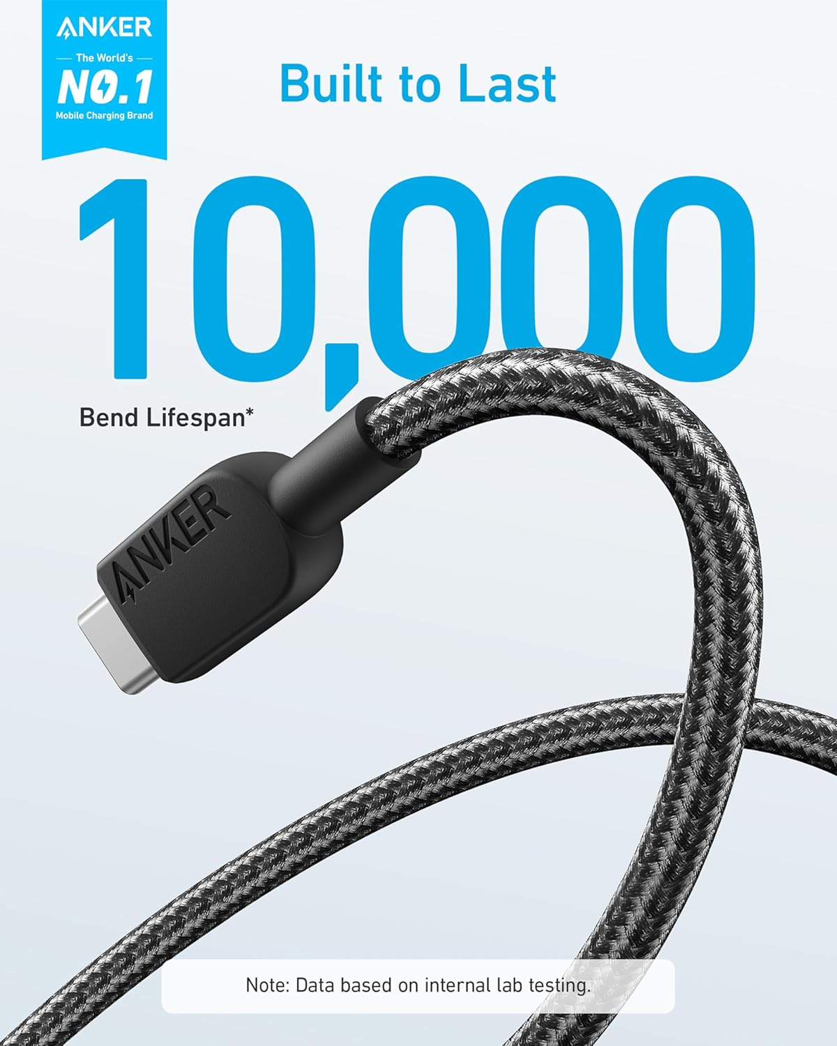 Anker USB to USB C Cable, USB A to Type C Charger Cord (2 Pack, 6FT), for Samsung Galaxy Note 10/S10+ S10, LG V30 (USB 2.0, Black) - Image 3
