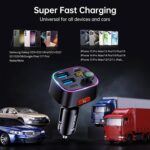 Syncwire Bluetooth 5.4 FM Transmitter Car Adapter 48W (PD 36W & 12W) [Light Switch] [HiFi Bass Sound] [Fast Charging] Wireless Radio Music Adapter LED Display Hands-Free Calling Support USB Drive - Image 6