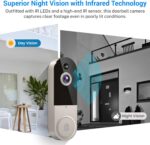 1080p Wireless Video Doorbell with Indoor Ring Chime, Enhanced Security with AI Human Detection, 2-Way Audio, Night Vision, Cloud Storage, Real-Time Alerts, Smart Home Protection - Image 3