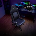 Razer Iskur V2 Gaming Chair: Adaptive Lumbar Support - Adjustable Lumbar Curve - High Density Foam Cushions - Reactive Seat Tilt &152-degree Recline - 4D Armrests - Synthetic Leather - Black/Green - Image 3