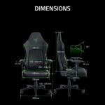 Razer Iskur V2 Gaming Chair: Adaptive Lumbar Support - Adjustable Lumbar Curve - High Density Foam Cushions - Reactive Seat Tilt &152-degree Recline - 4D Armrests - Synthetic Leather - Black/Green - Image 4