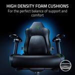 Razer Iskur V2 Gaming Chair: Adaptive Lumbar Support - Adjustable Lumbar Curve - High Density Foam Cushions - Reactive Seat Tilt &152-degree Recline - 4D Armrests - Synthetic Leather - Black/Green - Image 6