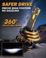 Auxbeam 9006 HB4 Fog Lights, 25000LM 800% Brighter 6500K 9006 HB4 Powersports Light For UTV ATV Offroad Vehicles - Image 4