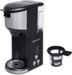 Amazon Basics Single Serve Coffee Maker K-Cup, 14 Oz, Black & Stainless Steel Machine, 5.98"D x 9.44"W x 14.17"H - Image 3