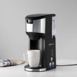 Amazon Basics Single Serve Coffee Maker K-Cup, 14 Oz, Black & Stainless Steel Machine, 5.98"D x 9.44"W x 14.17"H - Image 4