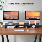 LORYERGO Dual Monitor Stand for 2 Monitors, Desk Riser With Storage, Computer Stand w/Slot for Tablet Cellphone, for PC, Laptop, Printer - Image 3
