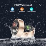 Health Rings for Women Men, Fitness Tracker with Heart Rate,Blood Oxygen, Blood Pressure, Sleep Tracker, Step Tracker, No Subscription Fee, IP68 Waterproof Smart Ring for iphone & Android (Gold 6#) - Image 5