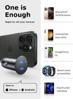 AINOPE 56W USBC Car Charger, All Metal 2 Port for iPhone 16 Car Charger, PD3.0 USB C Car Adapter Fast Charging, 12V USB C Cigarette Lighter Adapter Fit for iPhone 16 15 14 13, ipad Pro - Image 3