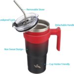 20 oz Tumbler with Handle and 2 Straw 2 Lid, Insulated Water Bottle Stainless Steel Vacuum Cup Reusable Travel Mug,Mystic Moon - Image 3