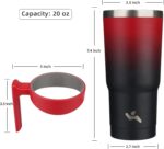 20 oz Tumbler with Handle and 2 Straw 2 Lid, Insulated Water Bottle Stainless Steel Vacuum Cup Reusable Travel Mug,Mystic Moon - Image 4