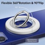 Syncwire Magnetic Phone Ring Holder and Finger Grip Kickstand - Compatible with MagSafe, iPhones, Androids, and Car Mounts - Off-White - Image 5