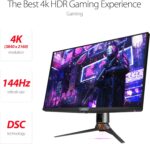 ASUS ROG Swift 32” 4K HDR Gaming Monitor - 144Hz DSC, UHD (3840 x 2160) PC Monitor, Mini-LED IPS with G-SYNC Ultimate, Local Dimming, Ideal for Desktop and Computer Monitor Black - - PG32UQX - Image 4