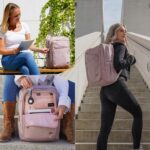 Swissdigital Design Laptop Backpack For Women,College Bookbags With USB Charging Port,Cute Computer Backpacks For Work Business,Pink | KATY ROSE - Image 4