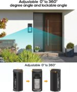 Adjustable 360° Degree Doorbell Angle Mount Compatible with Ring/Blink Wireless Video Doorbell/Battery Doorbell Plus/Pro Mount, Ring Camera Holder Door Mount no Drill - Image 4