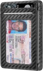 RUNBOX Black Slim Minimalist RFID Blocking Front Pocket Leather Wallets for Men Women Gift Box - Image 6