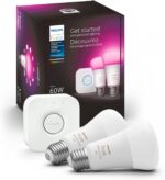 Philips Hue Smart Light Starter Kit - Includes (1) Bridge and (2) 60W A19 LED Bulb & Smart 60W A19 LED Bulb - Soft Warm White Light - 4 Pack - 800LM - E26 - Indoor - Image 3