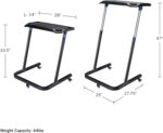 Adjustable Bike Desk - Rolling Laptop Cart for Stationary Bike or Trainer - Exercise While Working or Watching TV - Standing Desk - Image 3