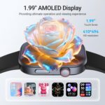 Smart Watches for Men Android iPhone, [1.99" Amoled Screen] Fitness Tracker Smartwatch with Bluetooth Calls, AI Control, Heart Rate/SpO2/Sleep Monitor, 12 Days Battery, 3ATM Waterproof - Balck - Image 4