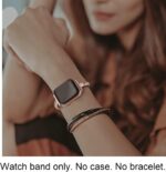 PlusRoc Stainless Steel Band Compatible with Apple Watch Band 38mm 40mm 41mm 42mm 44mm 45mm 46mm 49mm iWatch SE Series 10 9 8 7 6 5 4 3 2 1, Slim Versatile Bangle Bracelet for Women - Image 4