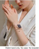 PlusRoc Stainless Steel Band Compatible with Apple Watch Band 38mm 40mm 41mm 42mm 44mm 45mm 46mm 49mm iWatch SE Series 10 9 8 7 6 5 4 3 2 1, Slim Versatile Bangle Bracelet for Women - Image 6