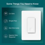 TREATLIFE Smart Switch 4 Pack, 2.4Ghz WiFi Light Switch Single-Pole, Neutral Wire Required, Works with Alexa, Google Home and SmartThings, Smart Home Remote Control, FCC Listed - Image 3