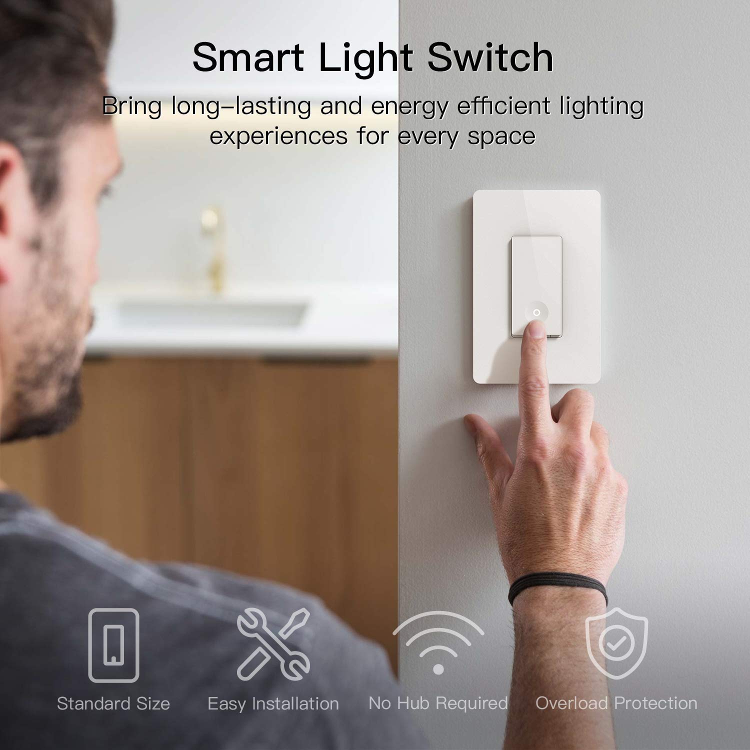 TREATLIFE Smart Switch 4 Pack, 2.4Ghz WiFi Light Switch Single-Pole, Neutral Wire Required, Works with Alexa, Google Home and SmartThings, Smart Home Remote Control, FCC Listed - Image 6