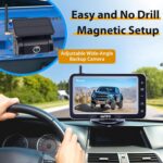 Magnetic Solar Wireless Backup Camera - Voice-Controlled, No-Drill Installation, 5-Inch HD1080P Screen, Long Battery Life, Night Vision, Anti-Interference 2.4GHz Signal for Trucks, RVs, Trailers - Image 3