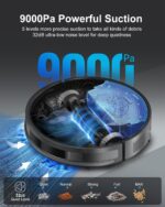 Robot Vacuum Powerful Suction: Robot Vacuum Cleaner with Self-Empty Base Storing up to 85 Days of Dust - Wi-Fi/App/Alexa Control - Robotic Vacuum Ideal for Hard Floors, Pet Hair （Black） - Image 3