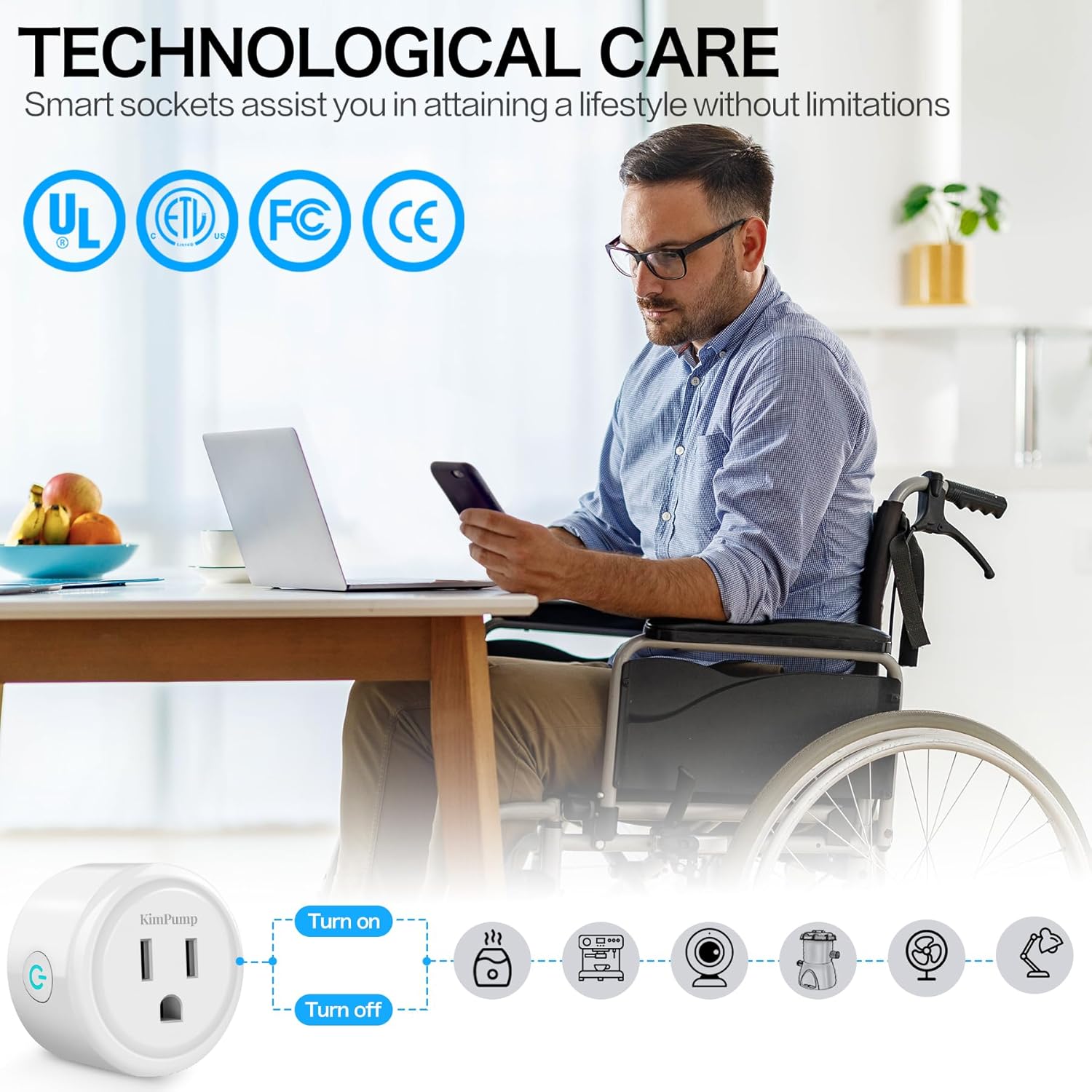 WiFi Smart Plugs, App Controlled Plug Compatible with Alexa and Google Home, Wireless Outlet Plug with Timer & Schedule, 2.4GHz Wi-Fi Only Smart Socket Outlet FCC Listed for Home - Image 5