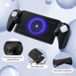 CoBak Hard Carrying Shell Case for PlayStation Portal Remote Player - with 2 Screen Protector, 1 Grip Case, 4 Thumb Grip Caps, Hard Outer Cover for PS5 Portal, Black - Image 5