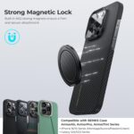 BENKS Magnetic Phone Grip Ring Holder Stand for Magsafe, 360° Rotation Adjustable Cell Phone Stand for iPhone 16/15/14/13/12 Series, Smartphone Accessories, Black - Image 3