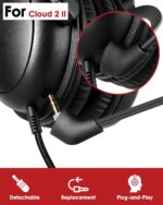 Cloud 2 II Mic Replacement - 2 PCS 3.5mm Detachable Game Microphone for Kingston HyperX CloudX I&II Core Cloud PS4 Xbox One Nintendo Switch Computer PC Gaming Headsets - Image 3
