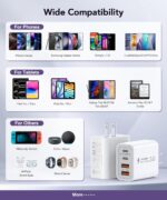 40W USB C Charger Block, 2-Pack 4-Port Type C Fast Charging Brick Dual PD&QC Wall Plug Adapter Compatible for iPhone 16/15/15 Pro/ 15 Pro Max/14/13/12, iPad, Airpods, iwatch, Samsung Galaxy - Image 5