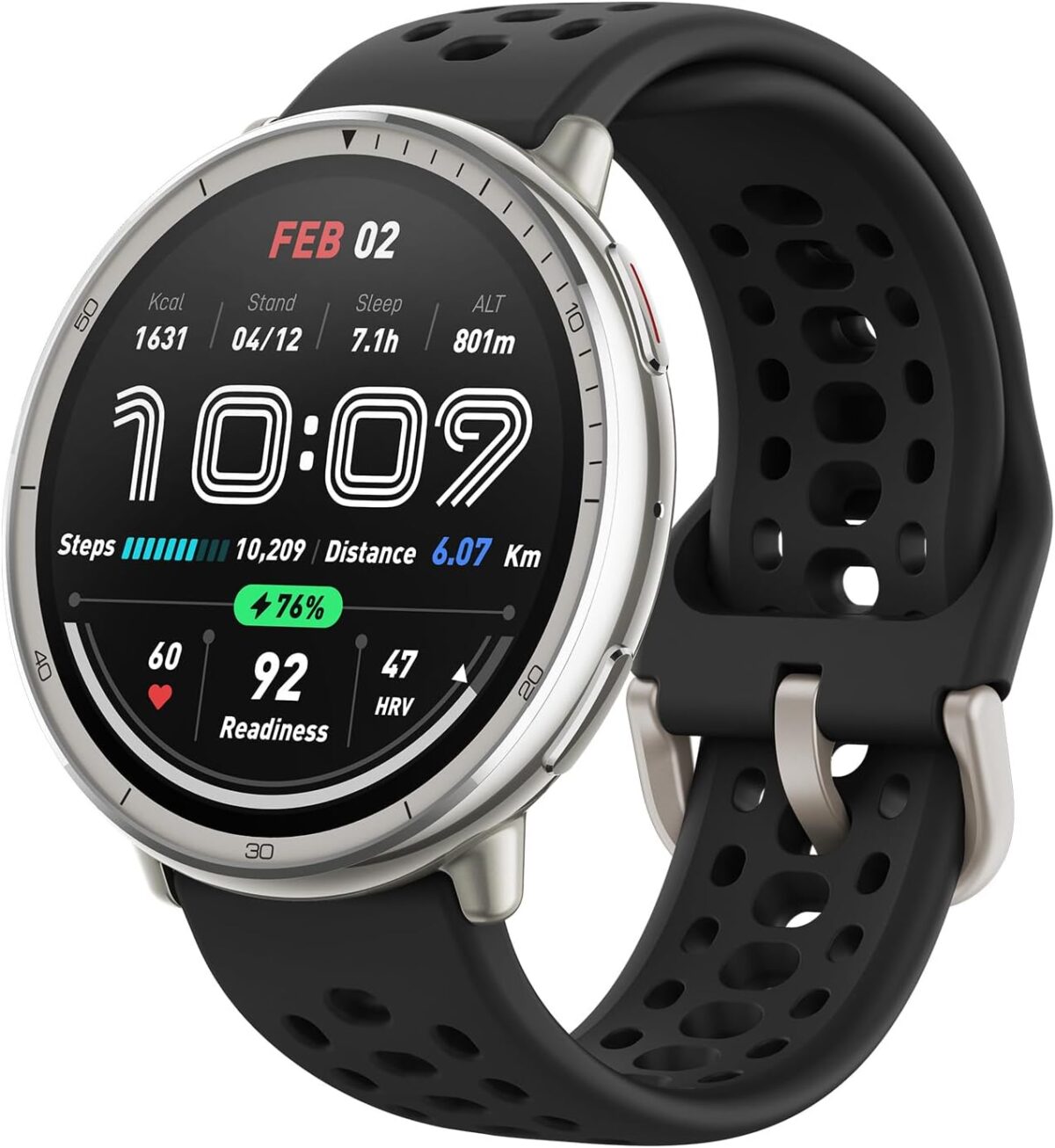 Amazfit Active 2 Smart Watch 44mm, GPS Maps with Direction, Fitness Tracker, 10 Day Battery, Sleep Monitor, 160+ Sport Modes, Water Resistant, for Android & Apple iPhone, Black Silicone - Image 2