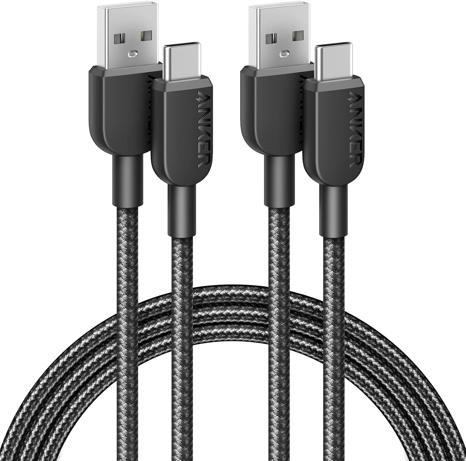 Anker USB to USB C Cable, USB A to Type C Charger Cord (2 Pack, 6FT), for Samsung Galaxy Note 10/S10+ S10, LG V30 (USB 2.0, Black) - Image 2