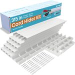 Cord Hider, Wire Cover, Cord Covers Wall Mounted TV, Cable Hider, 315 in Paintable White Raceway Kit, Electrical Cords Concealer, Cable Management, Hide Cords Wall, Wire Molding, Adhesive Channel - Image 2