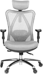Duramont Ergonomic Office Chair - Adjustable Desk Chair with Lumbar Support and Rollerblade Wheels - High Back Chairs with Breathable Mesh - Thick Seat Cushion, Head, and Arm Rests - Reclines - Image 2