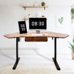 Fromann 71Inch Height Adjustable Standing Sit Stand Up Desk L Shaped Corner Desk with LED Handset, Electric Ergonomic Desk - Image 2
