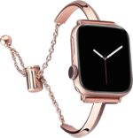 PlusRoc Stainless Steel Band Compatible with Apple Watch Band 38mm 40mm 41mm 42mm 44mm 45mm 46mm 49mm iWatch SE Series 10 9 8 7 6 5 4 3 2 1, Slim Versatile Bangle Bracelet for Women - Image 2