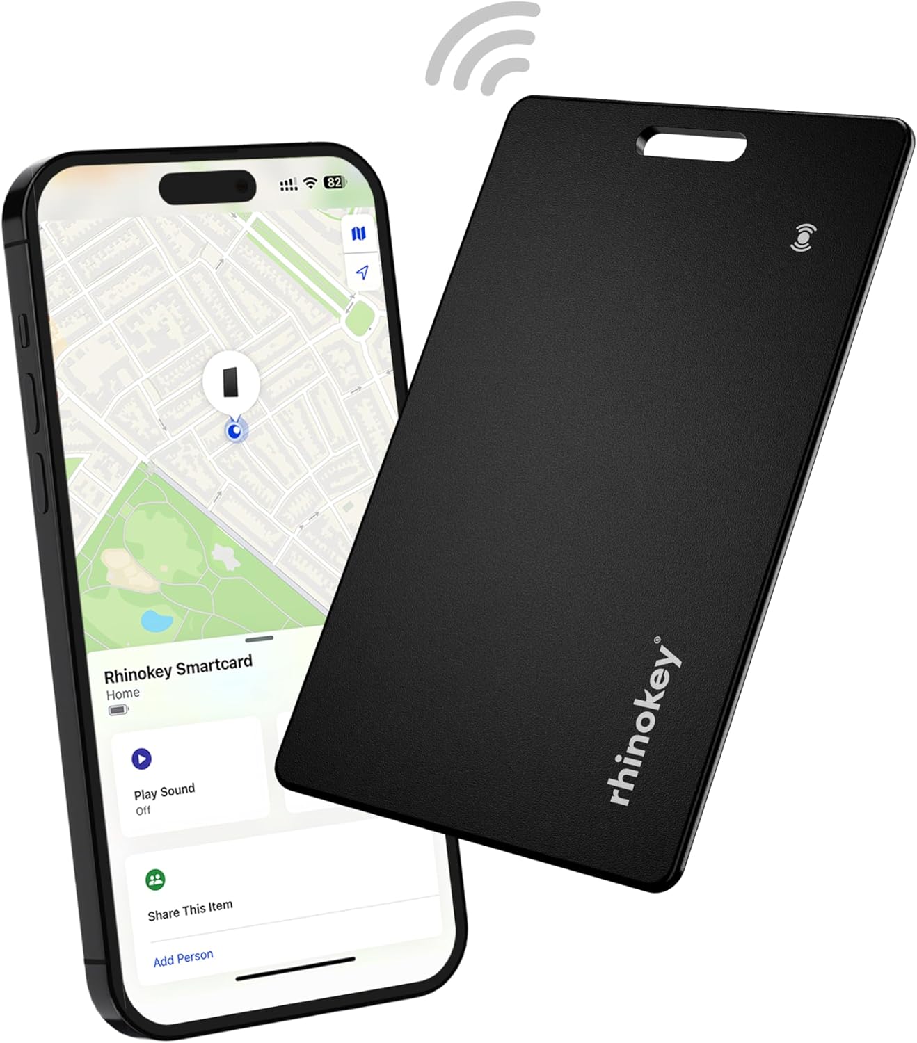 Smartcard by Rhinokey® - Wallet Tracker Card Rechargeable 1.8mm Thin Apple Find My App Airtag Waterproof Item Finder with Key Chain Hole for Luggage, Tags, Passport Bluetooth - Image 2
