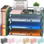 Spacrea Desk Organizers and Accessories, Paper Organizer for Desk with File organizer, Desk Accessories & Workspace Organizers for Office Supplies (Dark Green) - Image 2