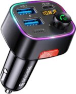 Syncwire Bluetooth 5.4 FM Transmitter Car Adapter 48W (PD 36W & 12W) [Light Switch] [HiFi Bass Sound] [Fast Charging] Wireless Radio Music Adapter LED Display Hands-Free Calling Support USB Drive - Image 2