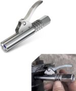 1 PC Car Grease Gun Coupler, High-Pressure Double Handle Grease Nozzle Locking Pliers Grease Nozzle, Manual Pneumatic Gear Self-Locking Universal, Compatible with 1/8" NPT Connector (Silver) - Image 2