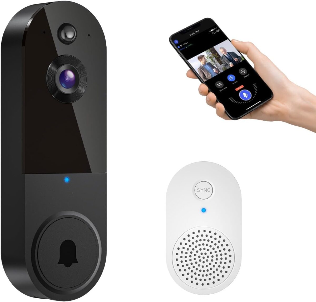 1080p Wireless Video Doorbell Camera, Night Vision, Smart AI Human Detection, Two-Way Talk, Battery Powered, 2.4GHz Wi-Fi, Cloud Storage - Image 2