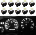 10PCS T10 194 168 LED Dash Instrument Light Bulbs with Twist Lock Socket, Dashboard Light, Bright Panel Gauge Cluster Dashboard Bulb, 8-SMD LED Car Replacement Bulbs for Cars (White) - Image 2
