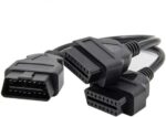 16 Pin OBD2 Adapter Cable, Male to Dual Female, Y Type OBDII Extension Splitter Patch Cord for FIXD BAFX Bluedriver OBDii Scanner Code Reader, Car Diagnostic Tools and Head-up Disp - Image 2