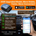 AMTIFO Bluetooth OBD2 Scanner Wireless - Auto-Connect, Clear Engine Codes, Live Data & Performance Monitoring, Works with iOS/Android - Vehicle Diagnostic Tool for Car Owners & DIY Enthusiasts - Image 3