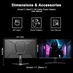 SANSUI 27 Inch WQHD 2560 x 1440 IPS Gaming Monitor, 180Hz 1ms Computer Monitor, DP 1.2 x2 | HDMI 2.0 x2 | VESA Mount, 120% sRGB HDR Eye Care Metal Stand (ES-G27F2Q, DP Cable Included) - Image 6